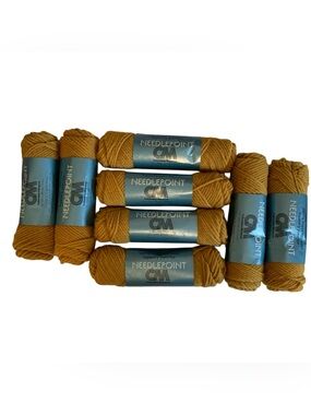 8 Columbia Minerva Needlepoint Wool Tapestry Yarn #489 Thatch Gold .75 oz